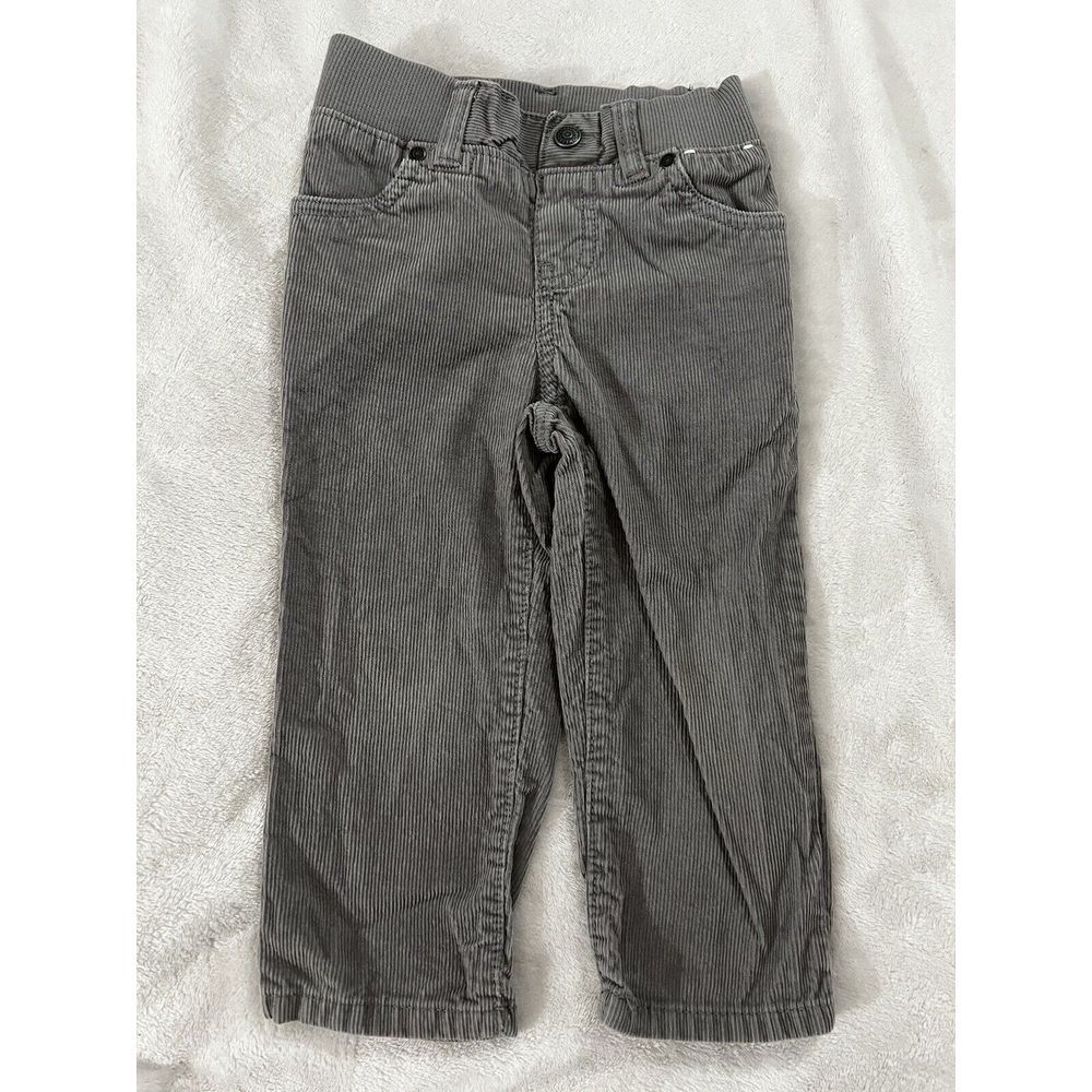 Gymboree Boys Corduroy Pants Size 18-24 Months‎ Gray Elastic Waist Grey